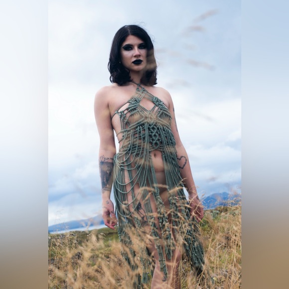 Handmade Macramé Mini Dress Festival Coachella - Picture 17 of 17